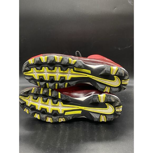 NIKE ALPHA SHARK MEN\'S Size 14 FOOTBALL CLEATS 719952-610 Red Black White EUC